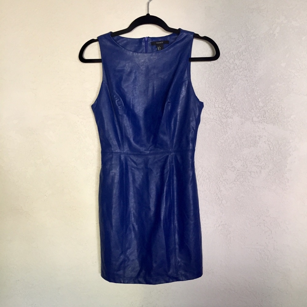 Forever 21 Blue Faux Leather Dress Forever